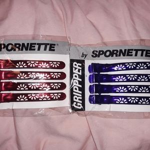 New Gripper Hair Clips Metallic Purple and Red